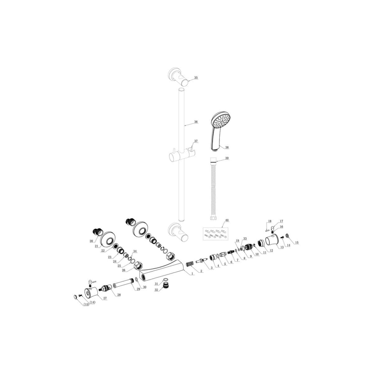 High-quality bathroom shower fitting with flexible hose and adjustable head, perfect for modern bathroom renovation and plumbing upgrades.