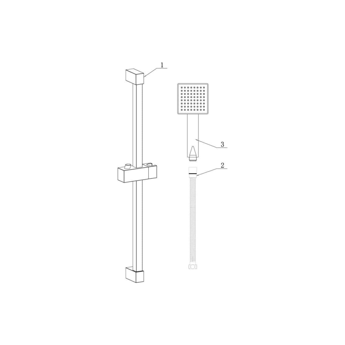 Chrome bathroom shower system with adjustable height and hand-held shower head for modern bathroom upgrades. Perfect for contemporary ensuite renovations and stylish wet room installations.