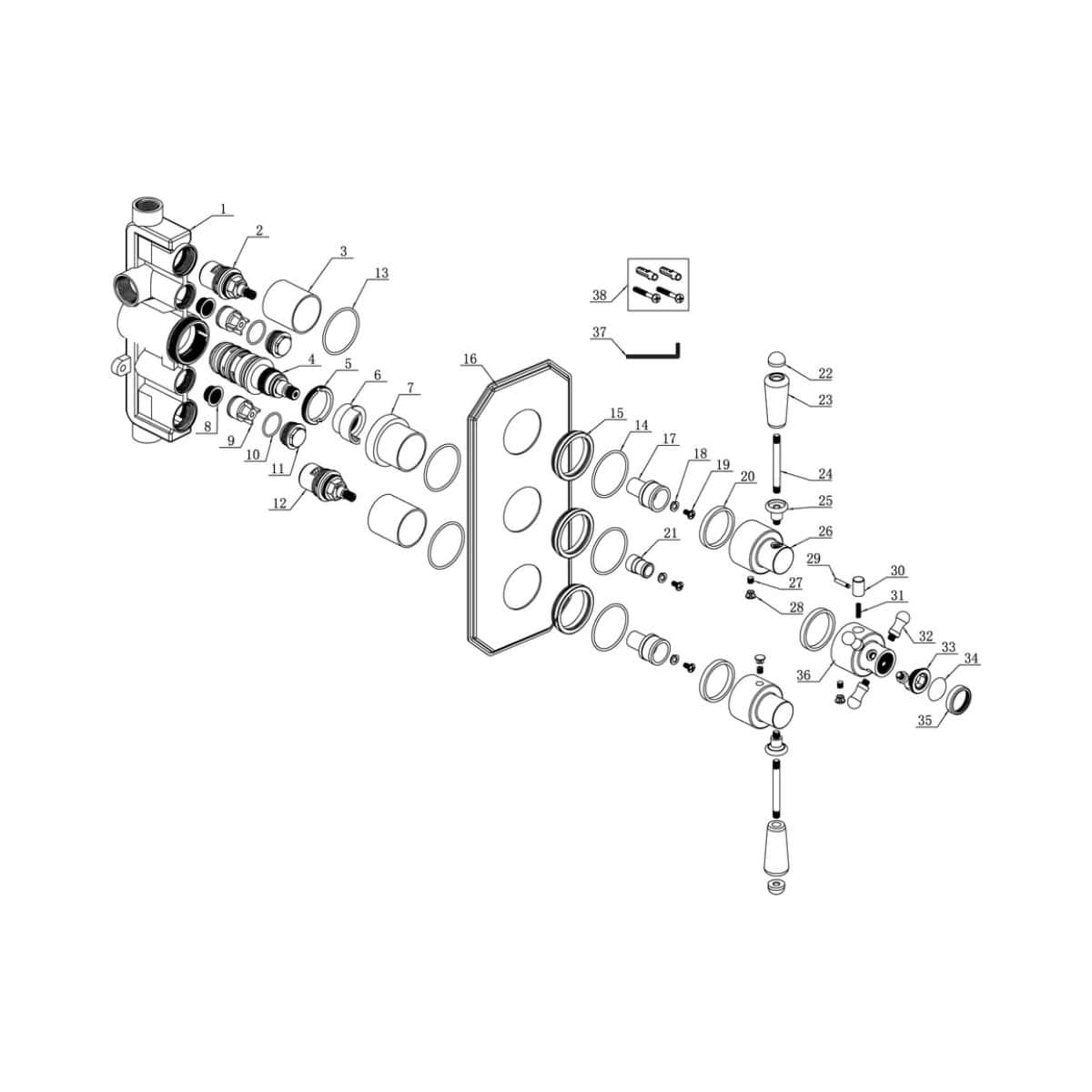 High-quality bathroom plumbing diagram showing components and assembly details for Bubly Bathrooms. Perfect for bathroom fittings and installation guidance.