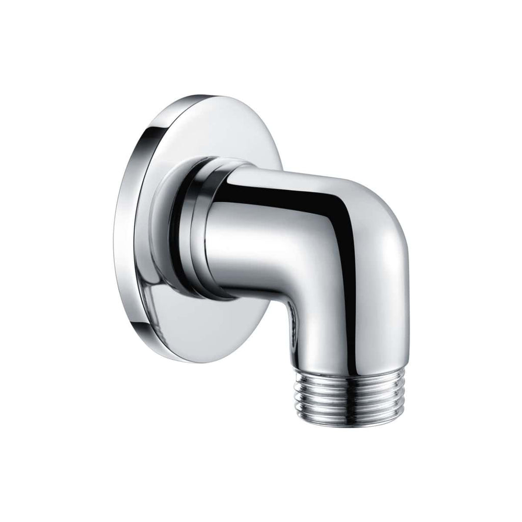 Chrome bib tap with round wall flange for modern bathroom fixtures. Stylish, durable, and easy to install, perfect for enhancing bathroom aesthetics and functionality.