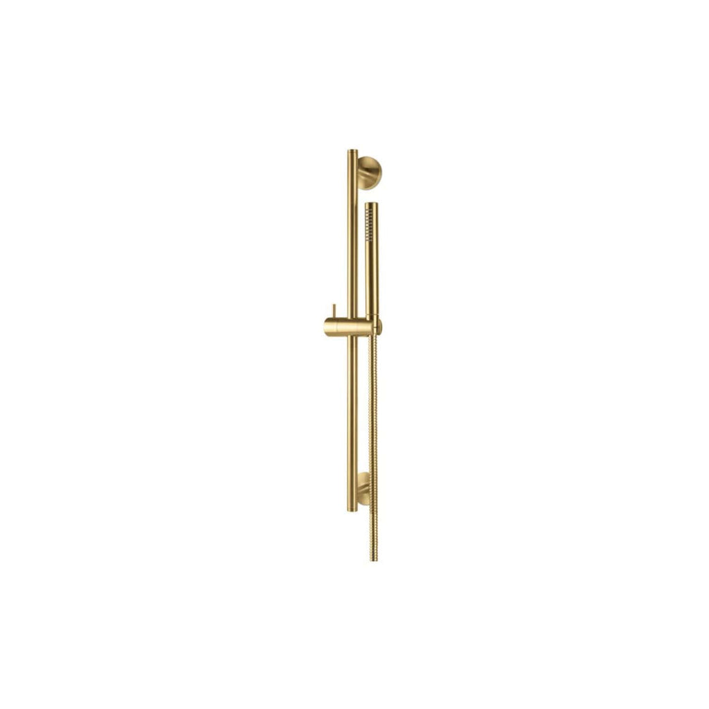 Luxurious gold shower panel with multiple functions including handheld showerhead and fixed rainfall shower for modern bathroom renovations.