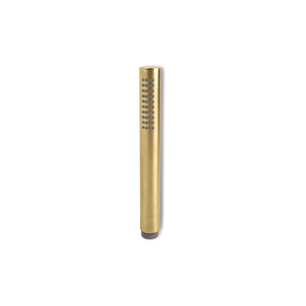 Showerhead, brass finish, modern bathroom fixture, bubly bathrooms UK, luxury showerhead design.