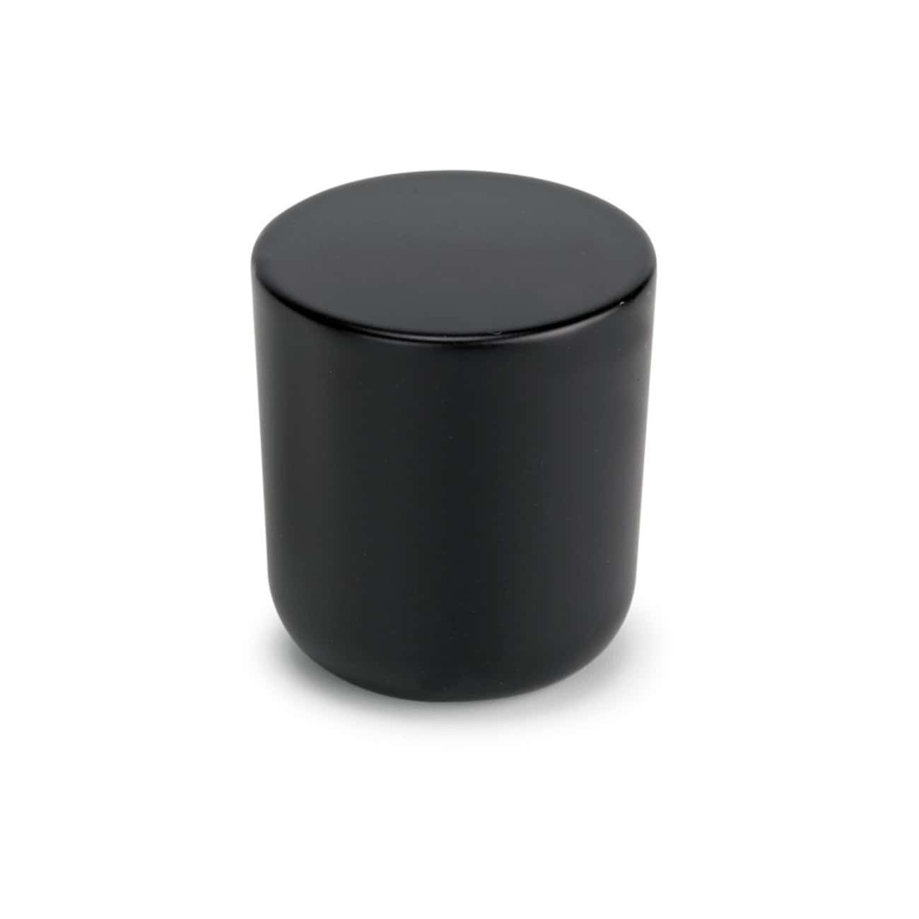 Black ceramic bathroom waste bin with a sleek, modern design for stylish bathroom organisation. Robust, easy-to-clean, and perfect for contemporary bathroom decor. Ideal for keeping your bathroom tidy.