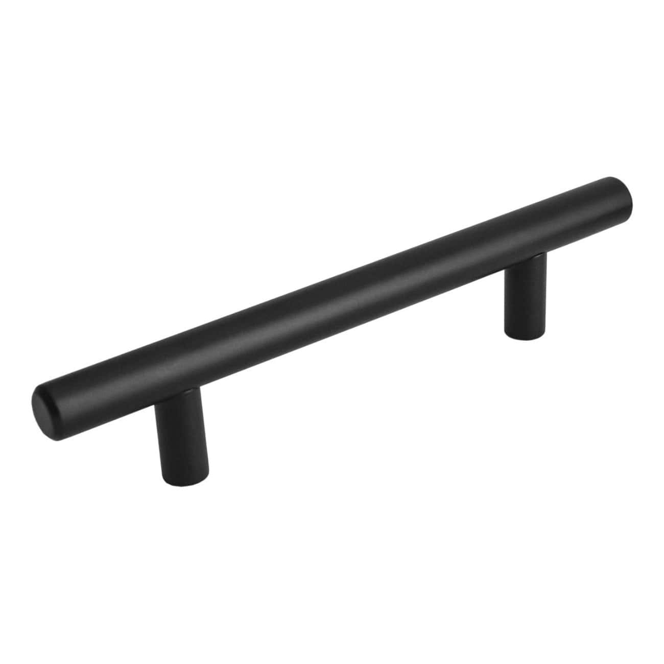 Minimalist black bathroom cabinet handle, modern design, sturdy metal pull handle for stylish and functional bathroom furniture, durable and sleek black finish.