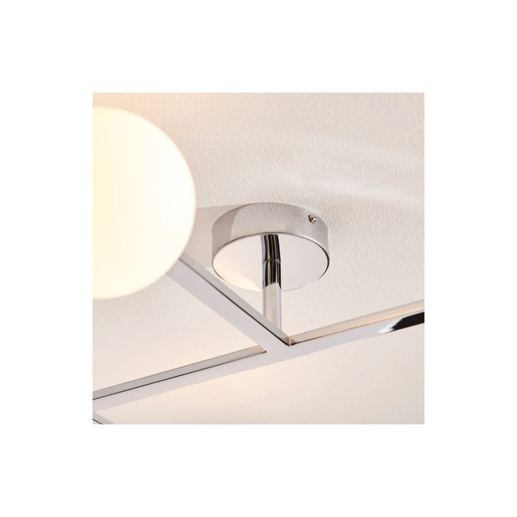 Sleek chrome ceiling light fitting with modern design, perfect for enhancing bathroom lighting and décor in Bubly Bathrooms.
