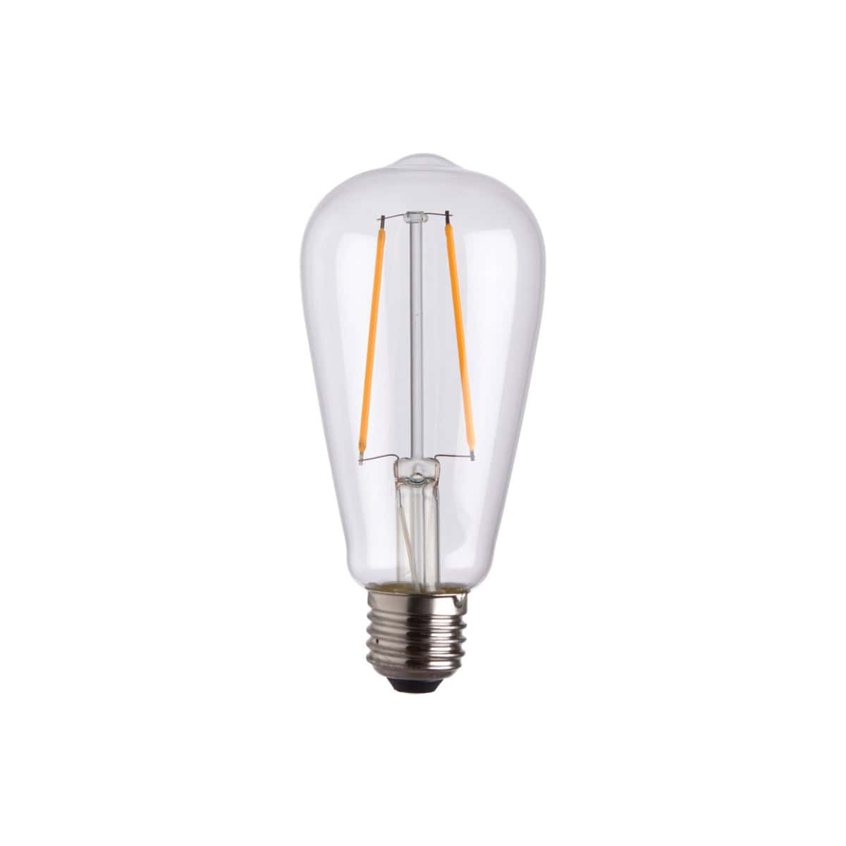 Energy-efficient LED filament bulb with clear glass and vintage style, ideal for modern bathroom lighting and decor, enhancing the ambiance with warm, inviting light.