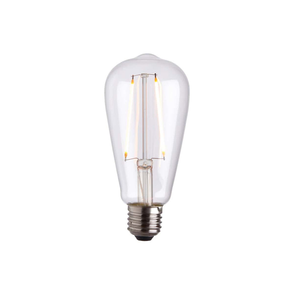 Vintage LED filament light bulb suitable for bathroom lighting.