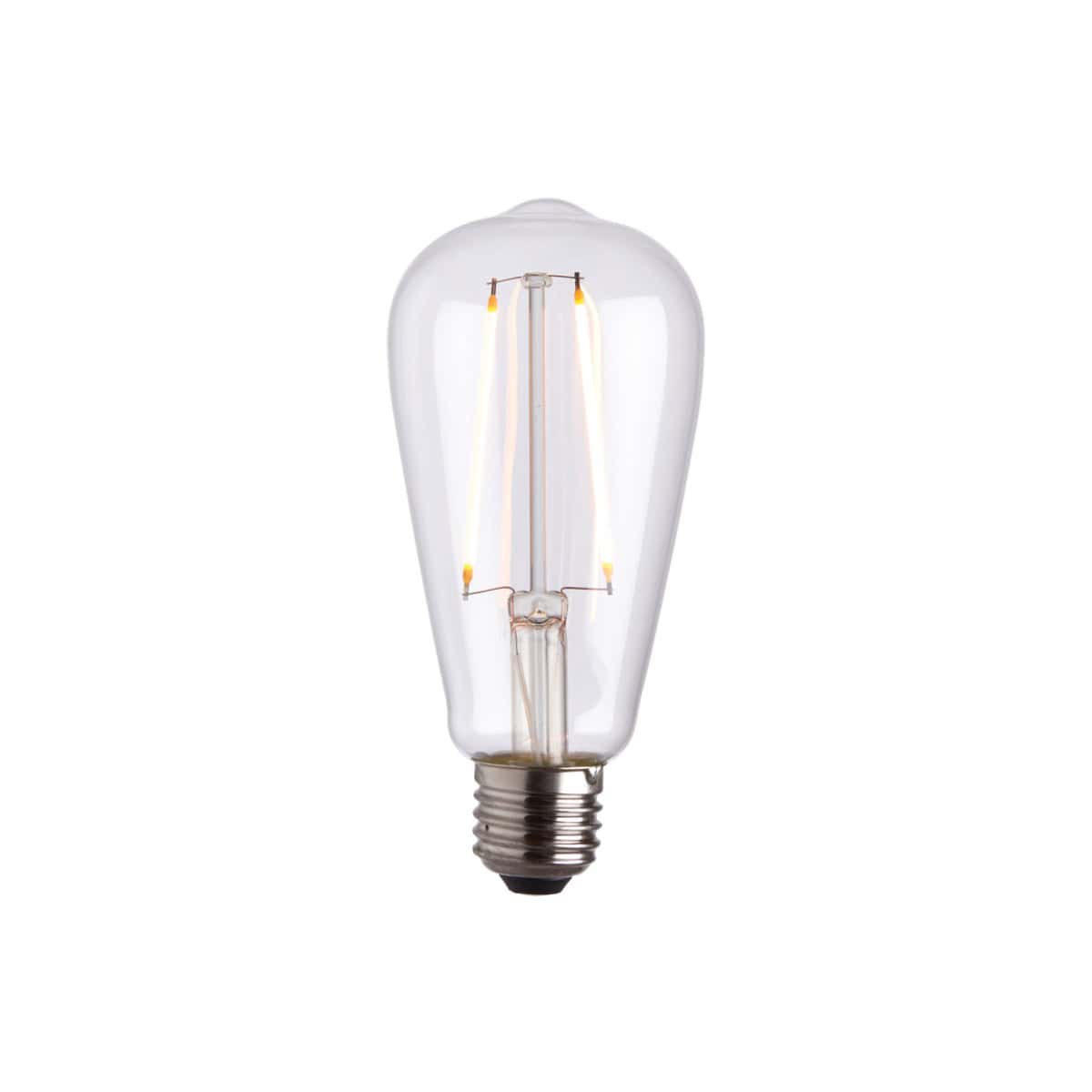 Vintage LED filament light bulb suitable for bathroom lighting.