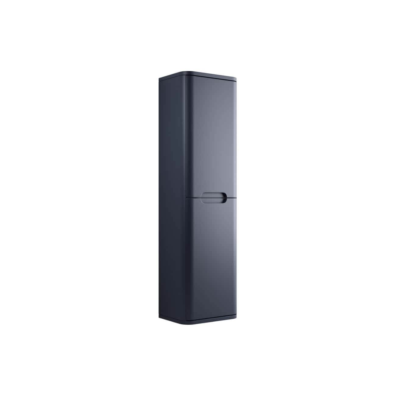 Sleek black kitchen or bathroom storage cabinet with a minimalist design, perfect for modern spaces, featuring a secure handle, durable finish, and ample storage capacity.