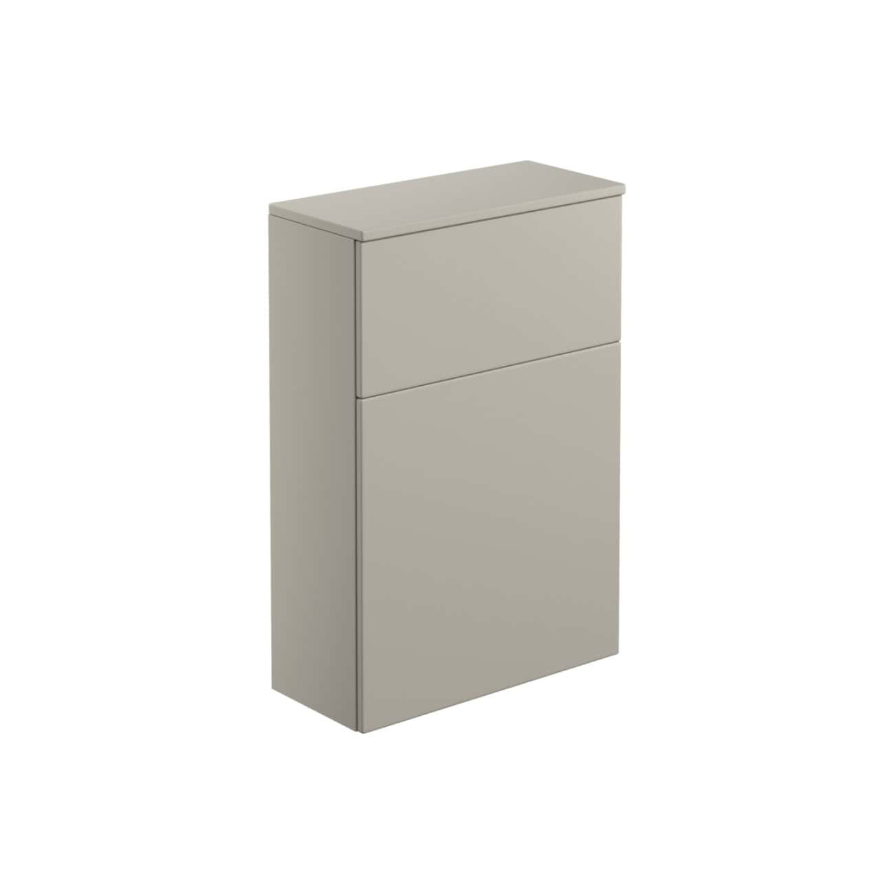 Sleek grey bathroom storage cabinet with two drawers, modern minimal design, perfect for organising bathroom essentials and keeping the space tidy.