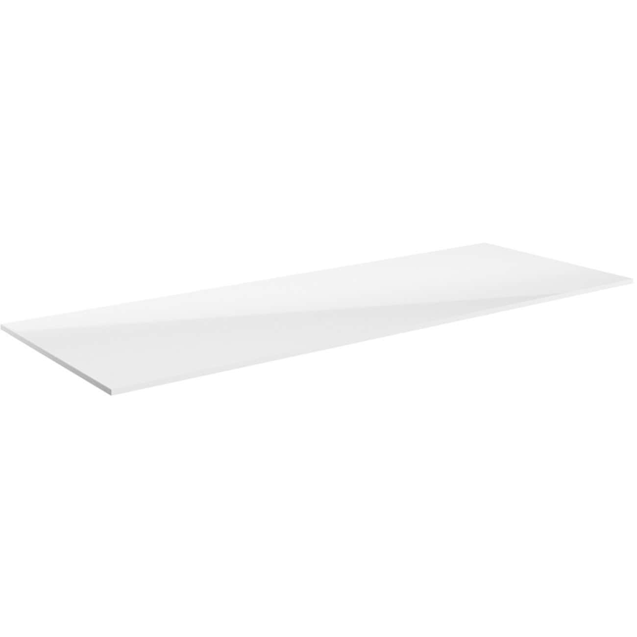 Slim white bathroom shelf for modern bathroom organisation and storage solutions. Ideal for placing toiletries, towels, or decorative items to enhance your bathroom aesthetics.
