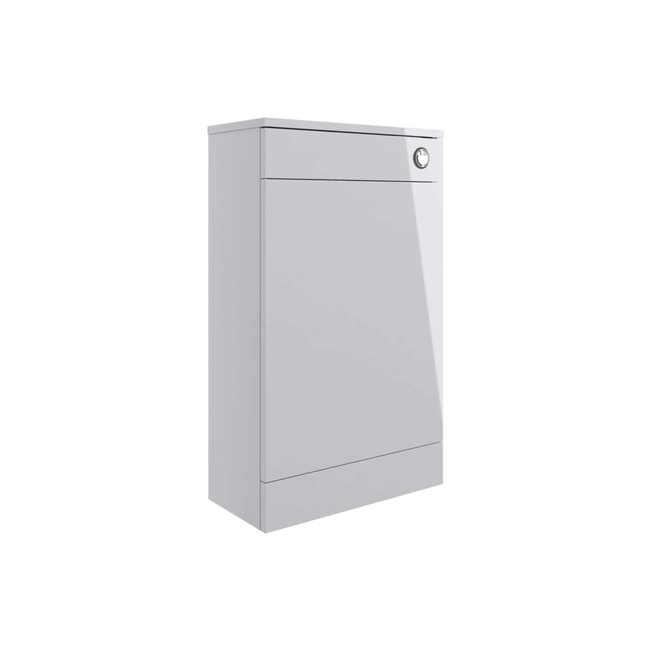 Shut-off valve for bathroom or kitchen water supply, white, compact and modern design.