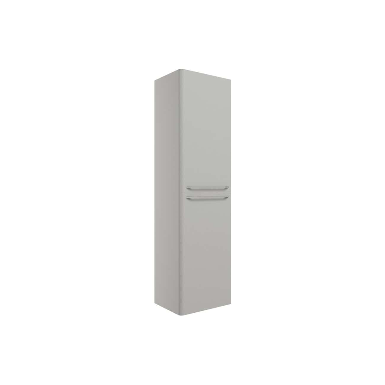 Sleek white bathroom storage cabinet with two drawers, ideal for organise toiletries and accessories in modern bathrooms. Durable and space-saving design suited for contemporary home decor.