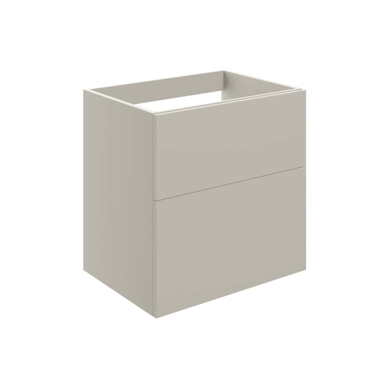 Sleek white bathroom vanity cabinet with two drawers for modern bathroom storage solutions. Perfect for organising toiletries and accessories in minimalistic bathroom designs.