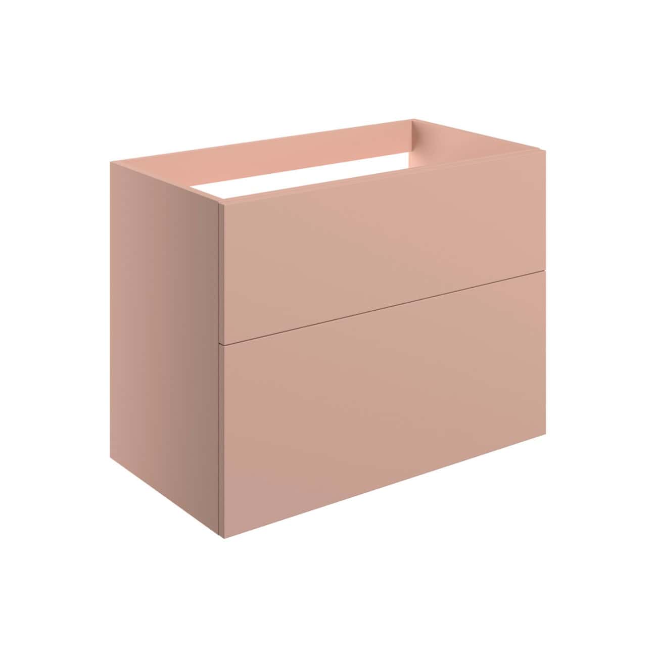 Sleek pink bathroom wall cabinet with clean lines and modern design, perfect for contemporary bathrooms, offering ample storage space and stylish organisation solutions.