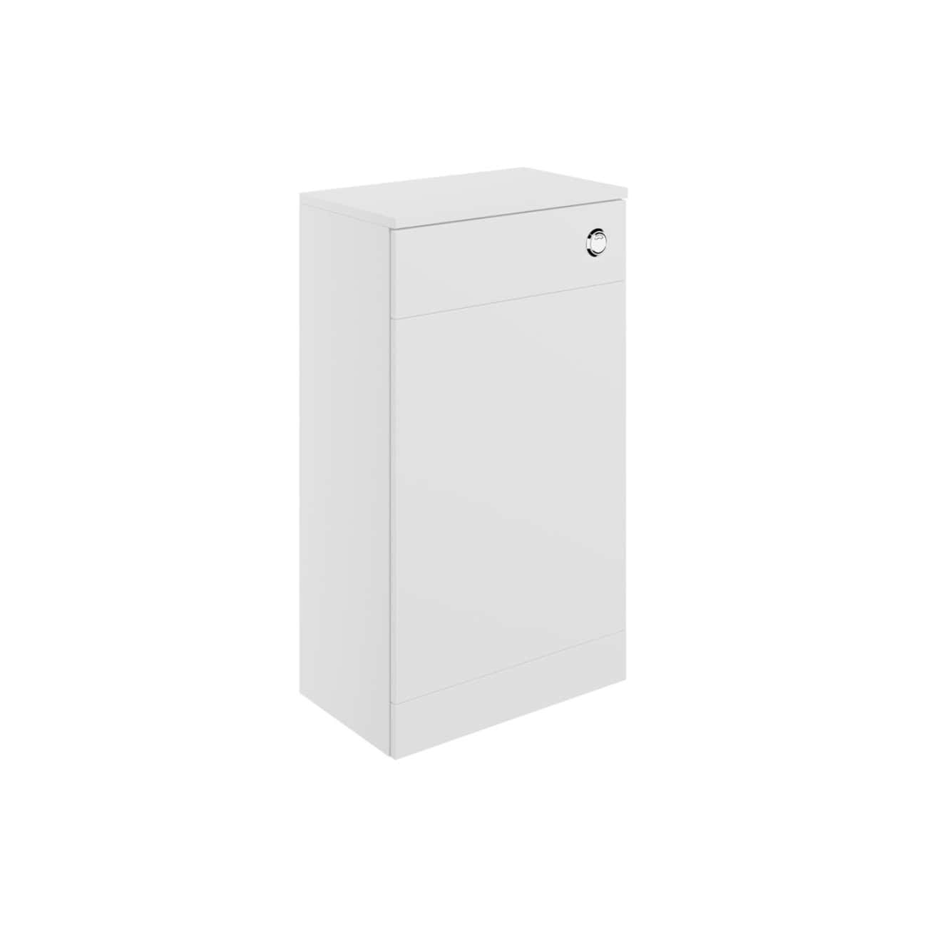 Silent white bathroom storage cabinet with a lock, sleek modern design, suitable for organising bathroom essentials, durable build, minimalistic style for contemporary bathrooms.