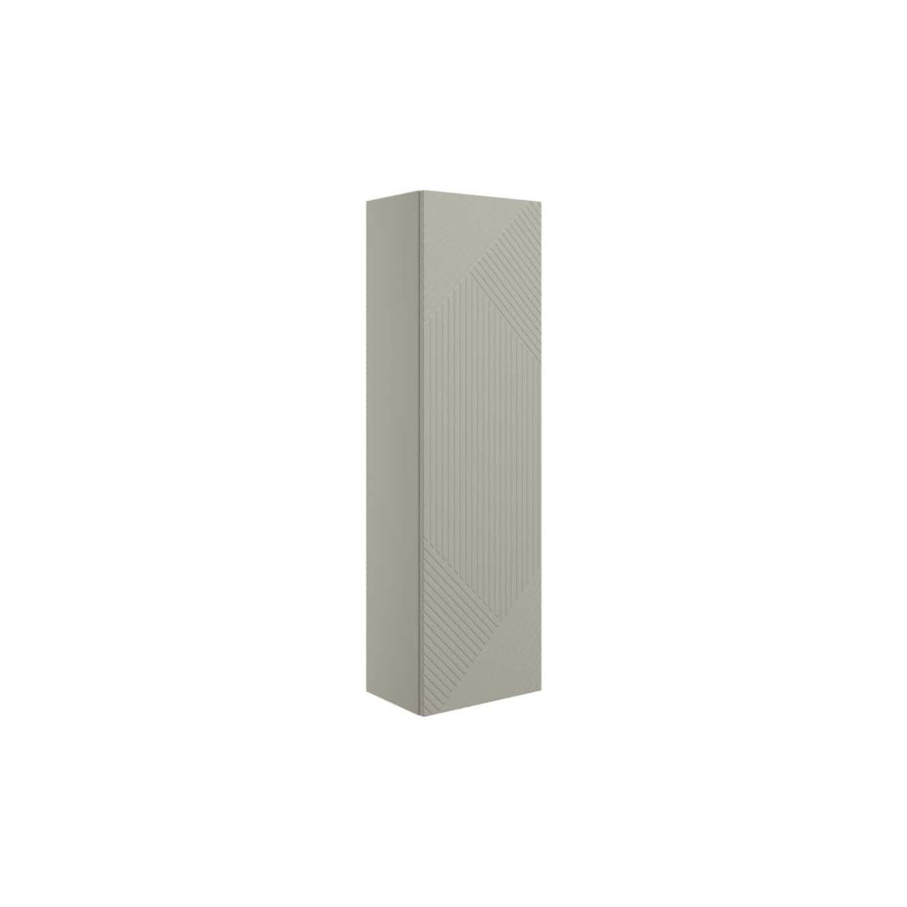 Sleek grey bathroom storage cabinet with modern geometric texture, ideal for organising bathroom essentials and enhancing contemporary bathroom decor. Perfect for giving your bathroom a stylish upgrade.