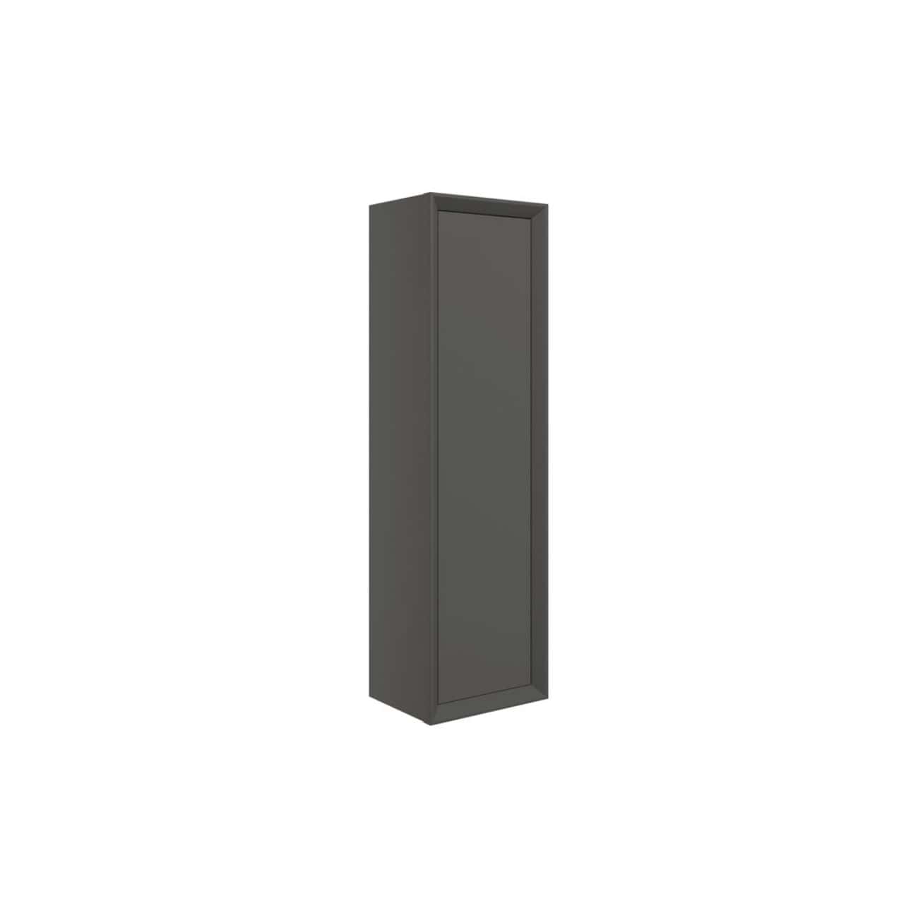 Sleek grey bathroom storage cabinet, modern and space-saving design, ideal for bathroom organisation, durable materials, stylish finish.