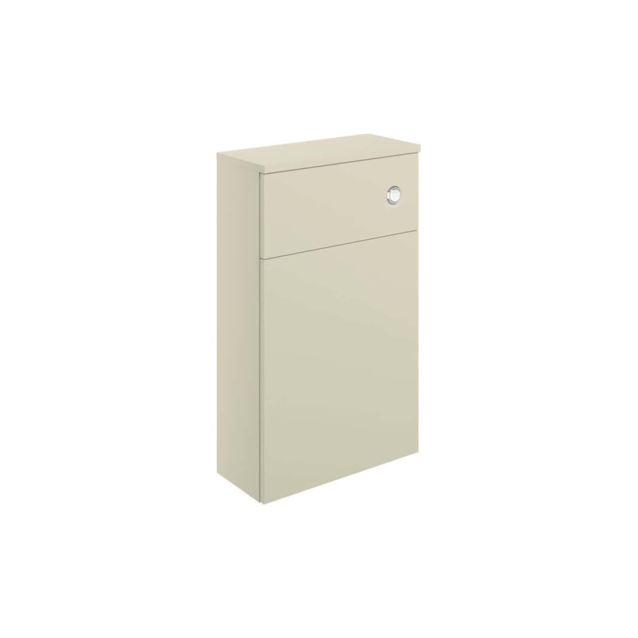 Shoe storage cabinet in beige, ideal for modern bathrooms with space-saving design and sleek finish, perfect for organising footwear or toiletries.