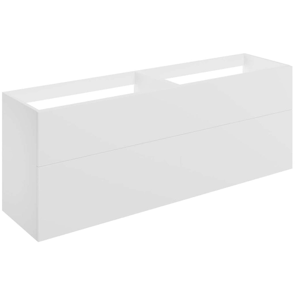 Sleek white bathroom vanity unit with clean lines and modern design, ideal for contemporary bathroom interiors, providing ample storage space and a minimalist aesthetic.