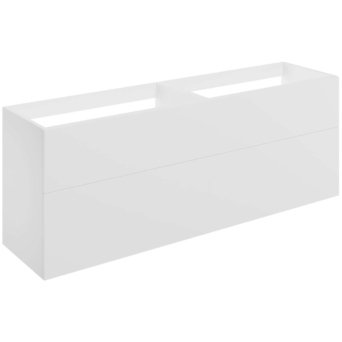 Sleek white bathroom vanity unit with clean lines and modern design, ideal for contemporary bathroom interiors, providing ample storage space and a minimalist aesthetic.