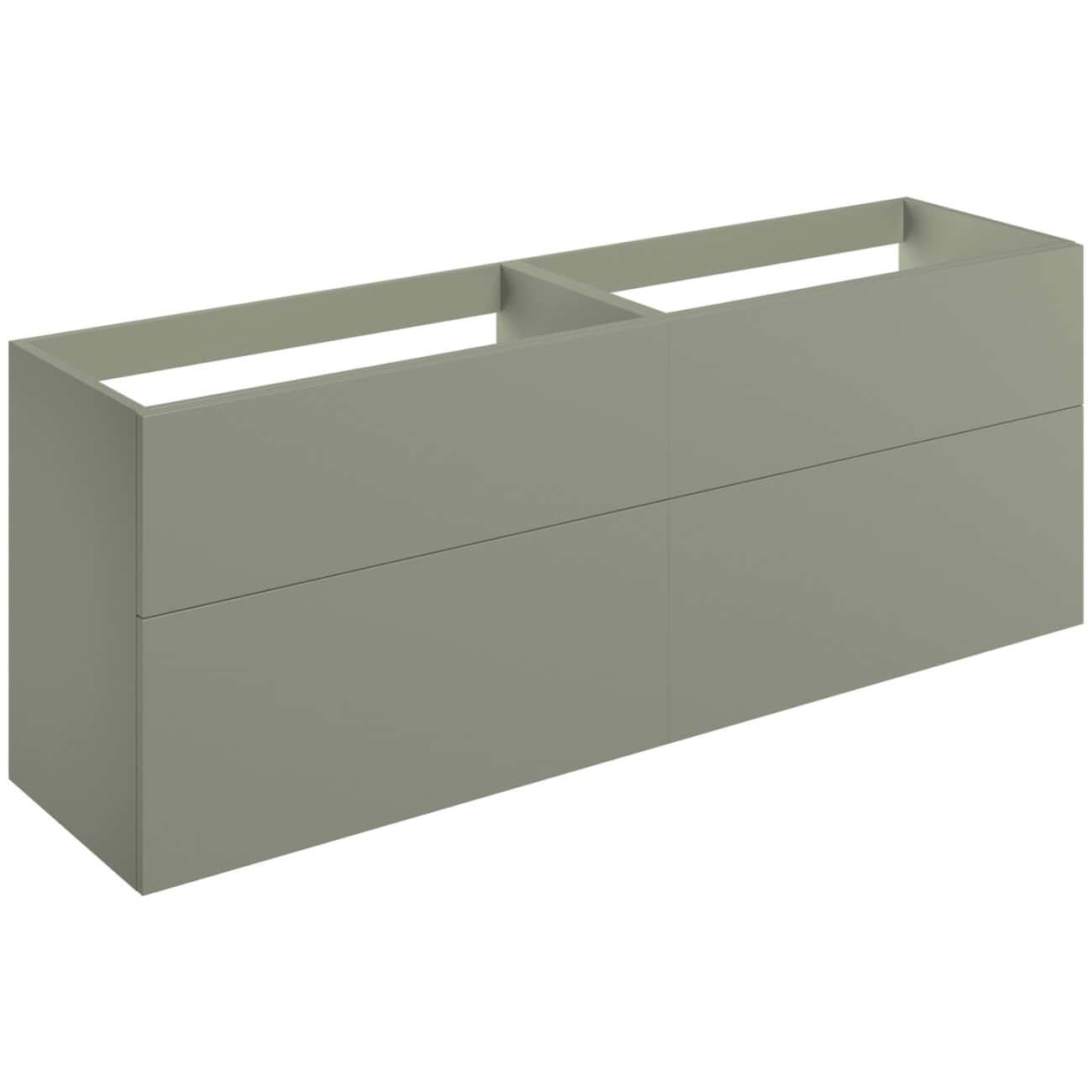 Sleek grey bathroom vanity unit with open compartments for storage, ideal for modern bathrooms and premium bathroom furniture designs.