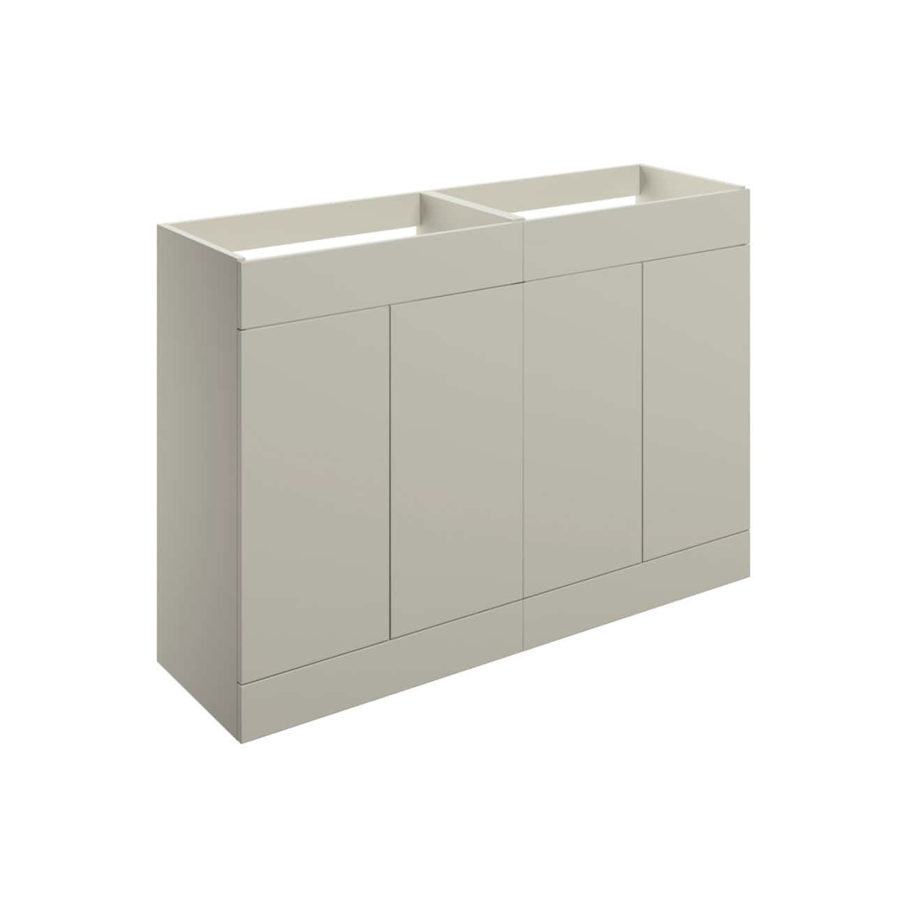 Sleek modern bathroom cabinet with integrated sink, minimalist design, and ample storage space, perfect for contemporary bathroom interiors. Made from durable materials with a smooth finish.