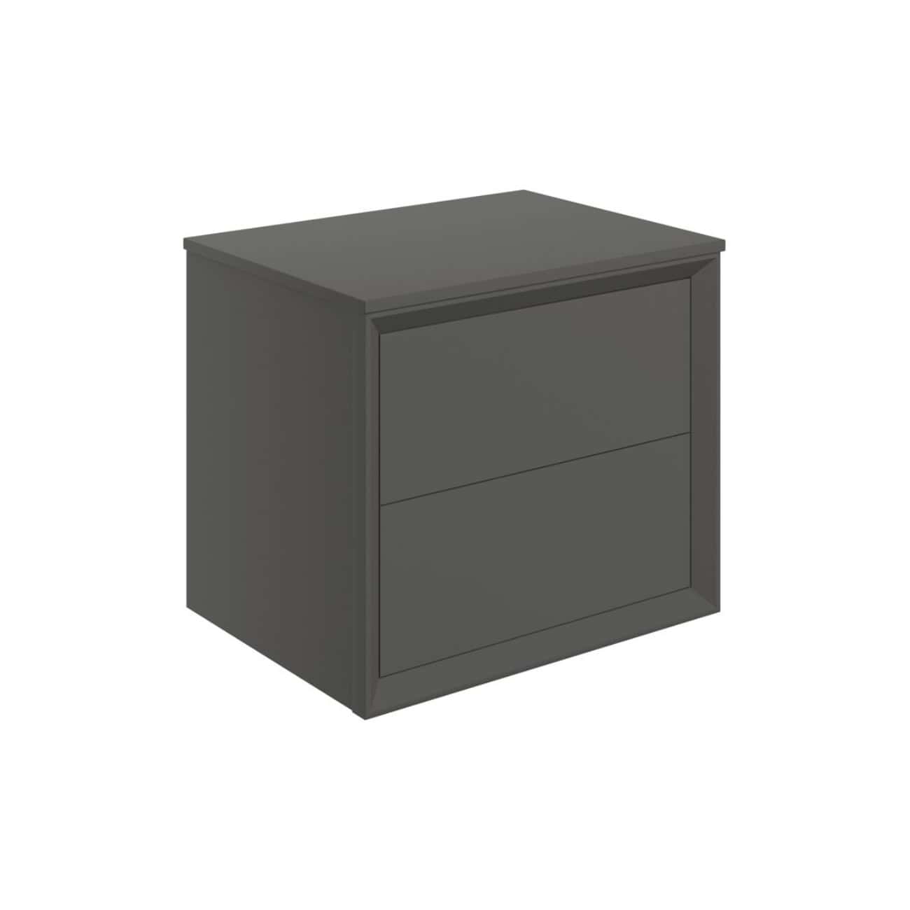 Sleek dark grey bathroom cabinet with minimalist design, offers practical storage solution for modern bathrooms, complementing various decor styles.