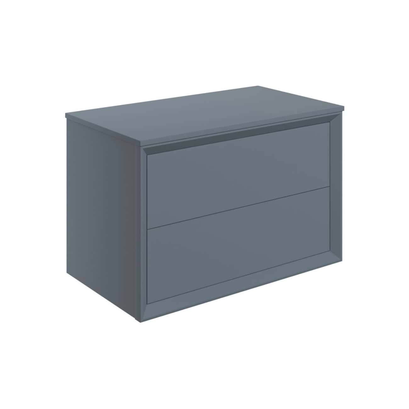 Modern grey bathroom vanity unit with sleek drawers, ideal for contemporary bathroom storage solutions. Stylish and functional furniture piece from Bubly Bathrooms.