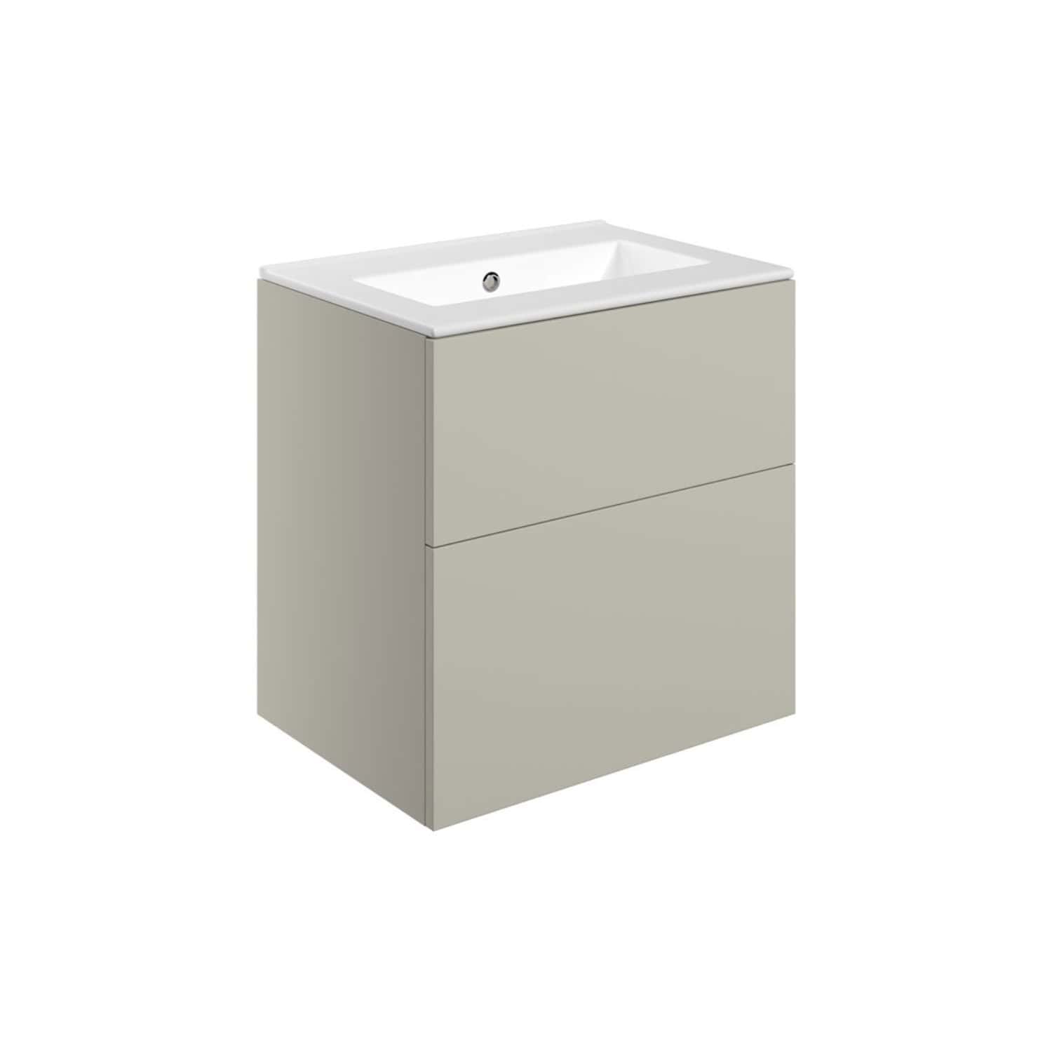 Sleek modern bathroom vanity with integrated sink, minimalist design, neutral beige finish, ideal for contemporary bathroom interiors. Durable and space-saving, perfect for bathroom renovations.