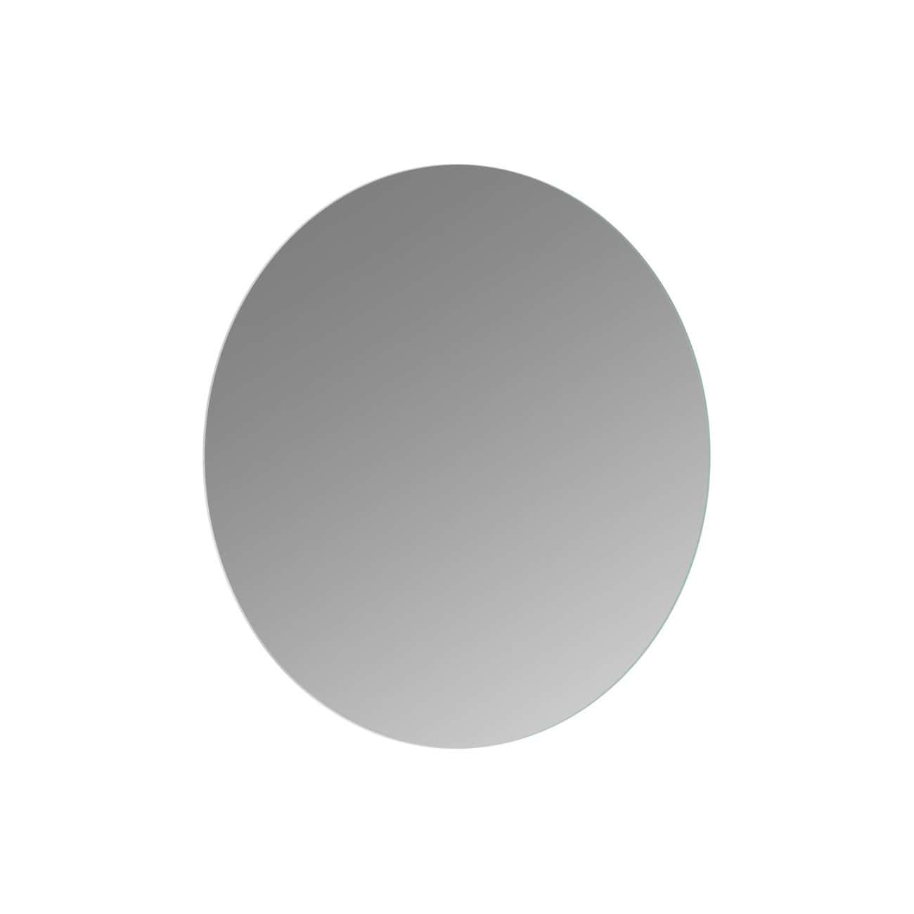 Shiny silver oval mirror in a modern bathroom setting, reflecting light and adding elegance to the space. Perfect for contemporary bathroom décor with a sleek, minimalist design.