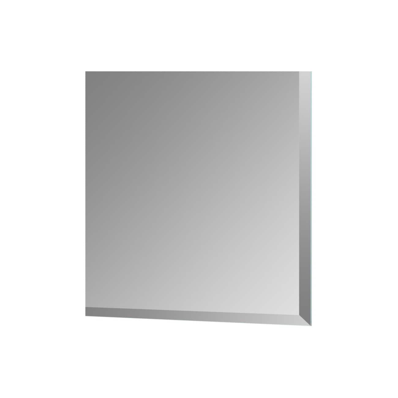 Bright, modern bathroom mirror with sleek silver frame for contemporary bathroom interiors. Reflects natural and artificial light, ideal for grooming spaces.