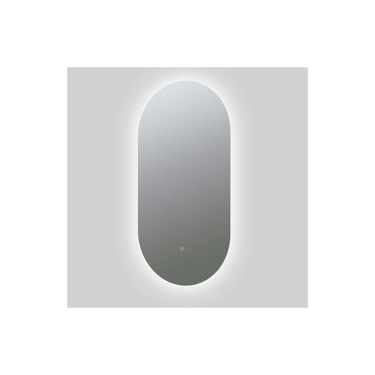 Sleek illuminated oval bathroom mirror with modern backlit LED lighting for stylish and functional bathroom decor. Perfect for contemporary bathroom settings.