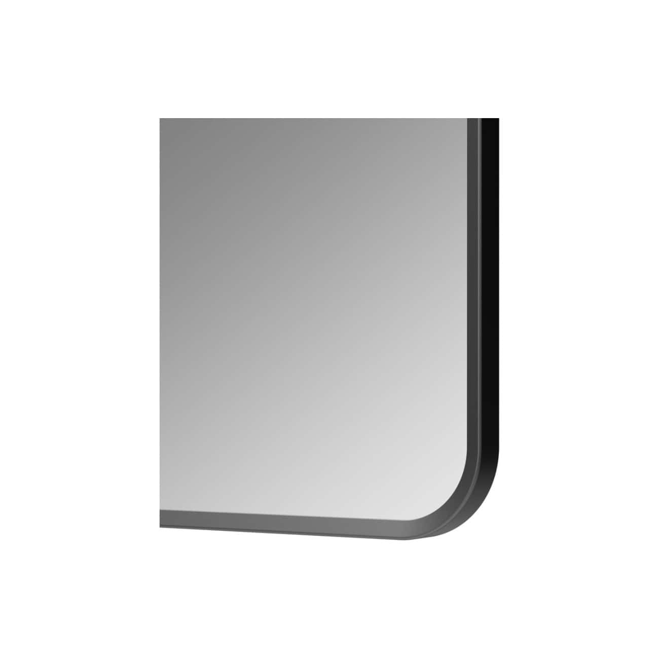 Sleek modern bathroom mirror with black trim, designed for contemporary bathrooms, enhancing space and style. Perfect for bathroom upgrades and stylish décor.