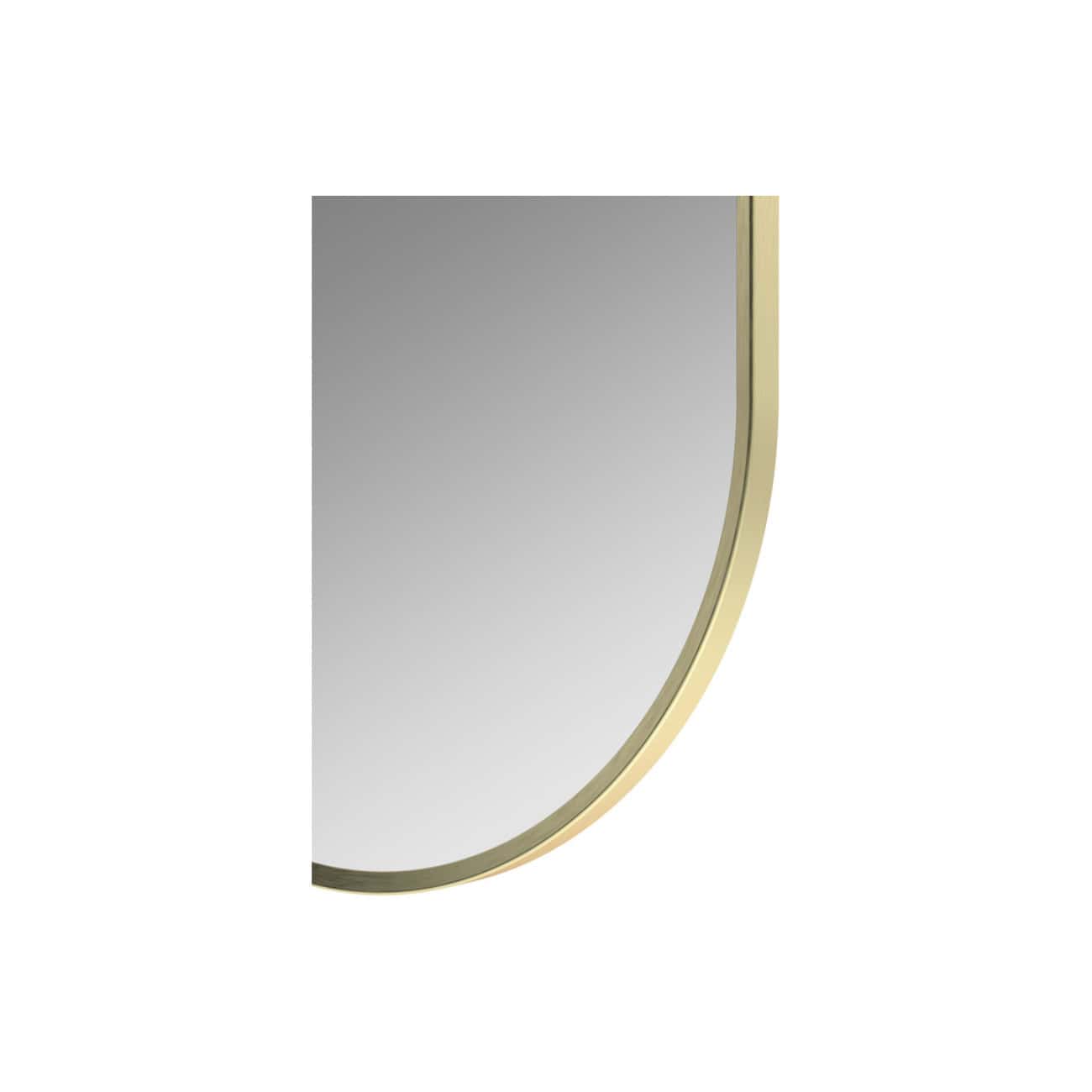 Sleek round bathroom mirror with a gold metallic frame, ideal for contemporary bathroom decor and interior upgrades. Perfect for adding elegance and style to your bathroom space.