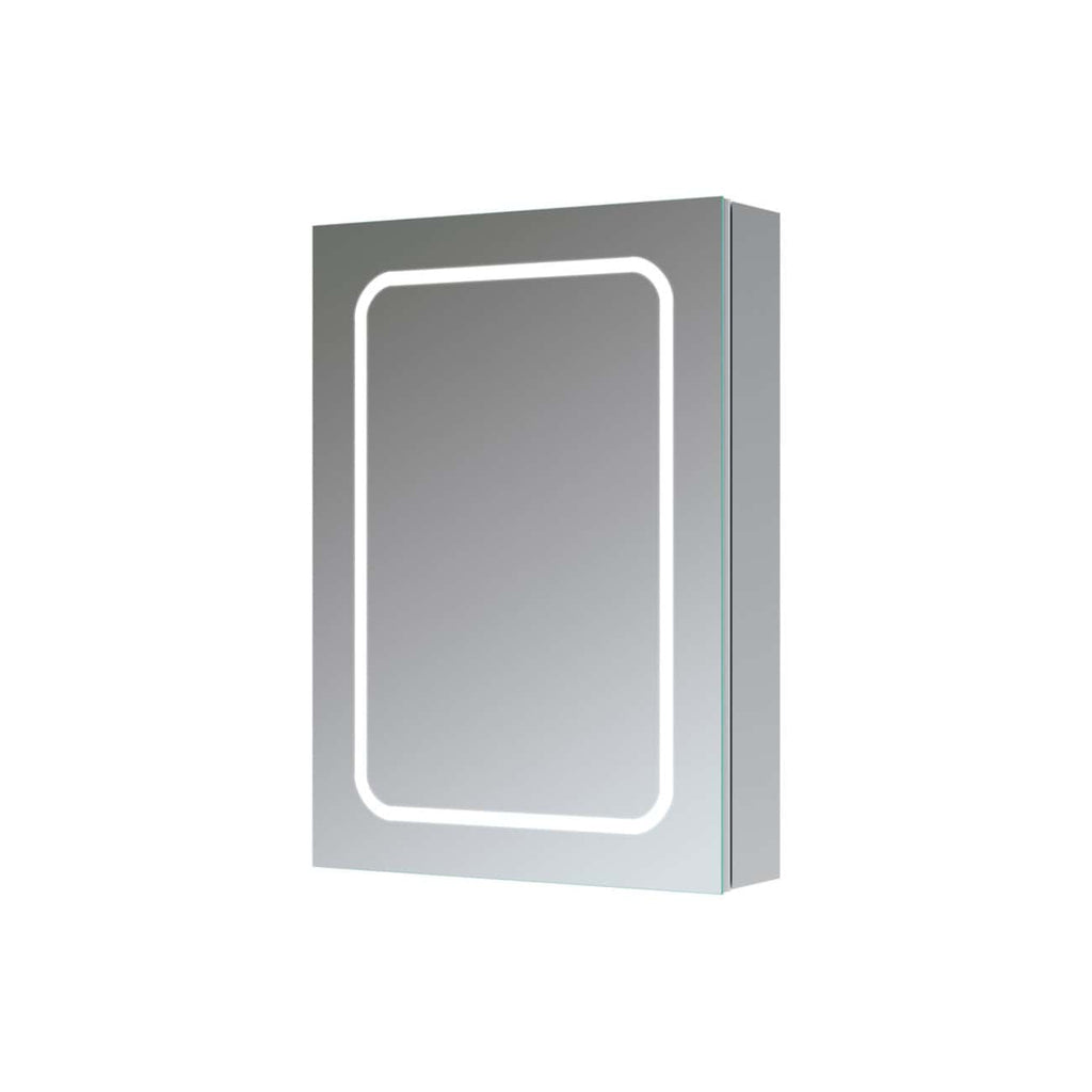 LED illuminated bathroom mirror with built-in demister for fog-free reflection, modern design, perfect for contemporary bathrooms, includes energy-efficient LED lighting.