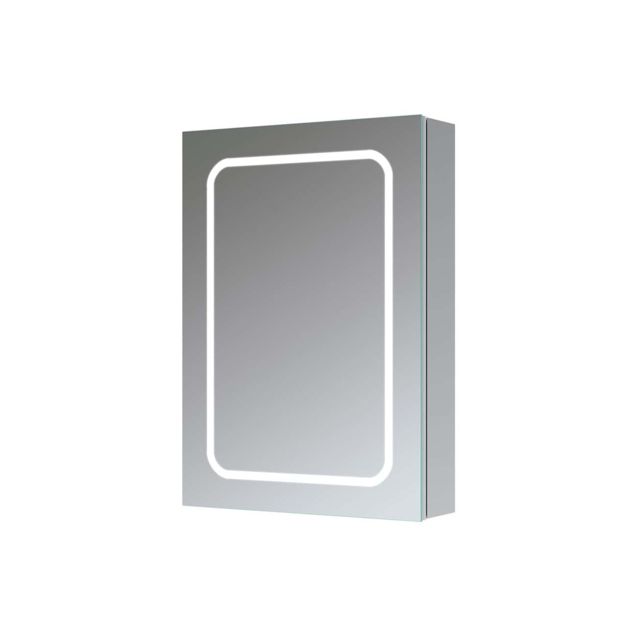 LED illuminated bathroom mirror with built-in demister for fog-free reflection, modern design, perfect for contemporary bathrooms, includes energy-efficient LED lighting.
