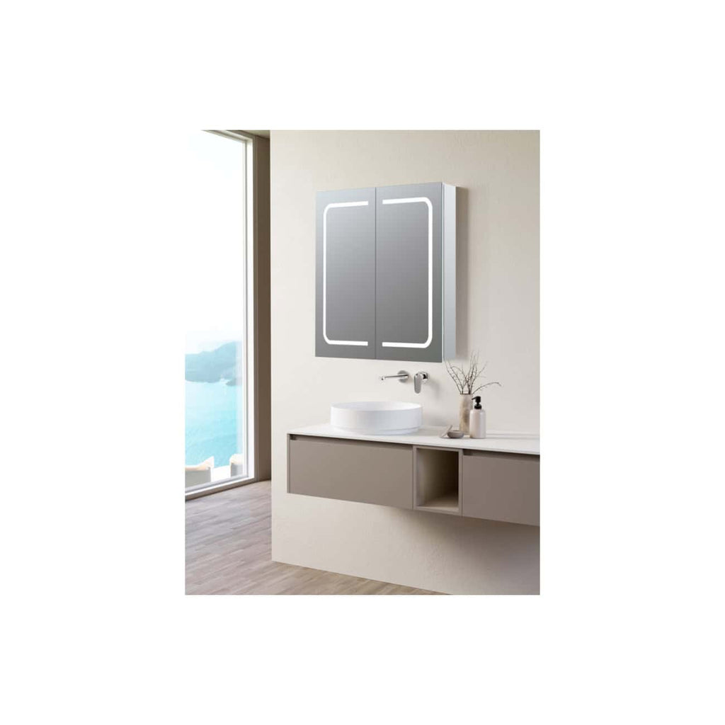Sleek modern bathroom vanity with illuminated mirror, minimalist design, neutral colour palette, and fresh decor, by Bubly Bathrooms. Perfect for contemporary bathroom spaces.
