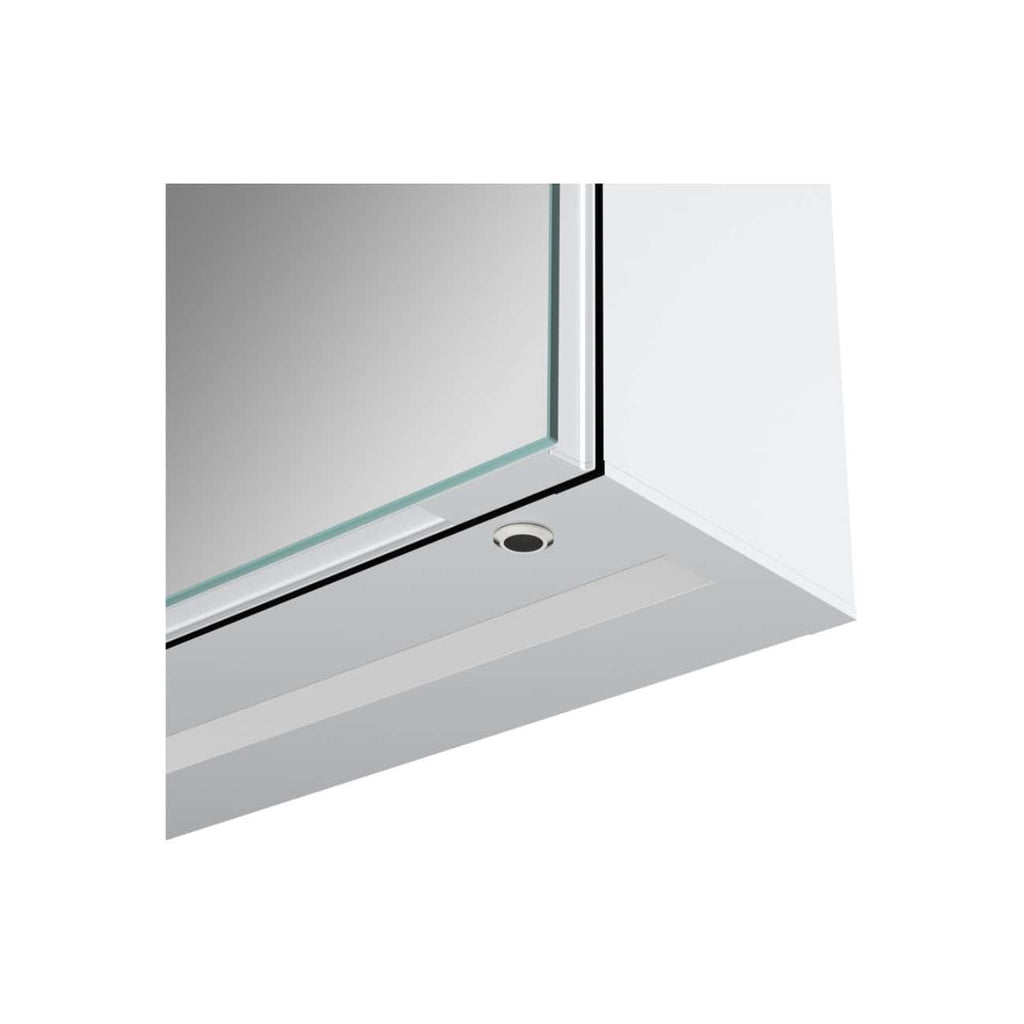 Sleek modern bathroom shower enclosure with glass door, chrome frame, and built-in lighting for a contemporary bathroom upgrade.