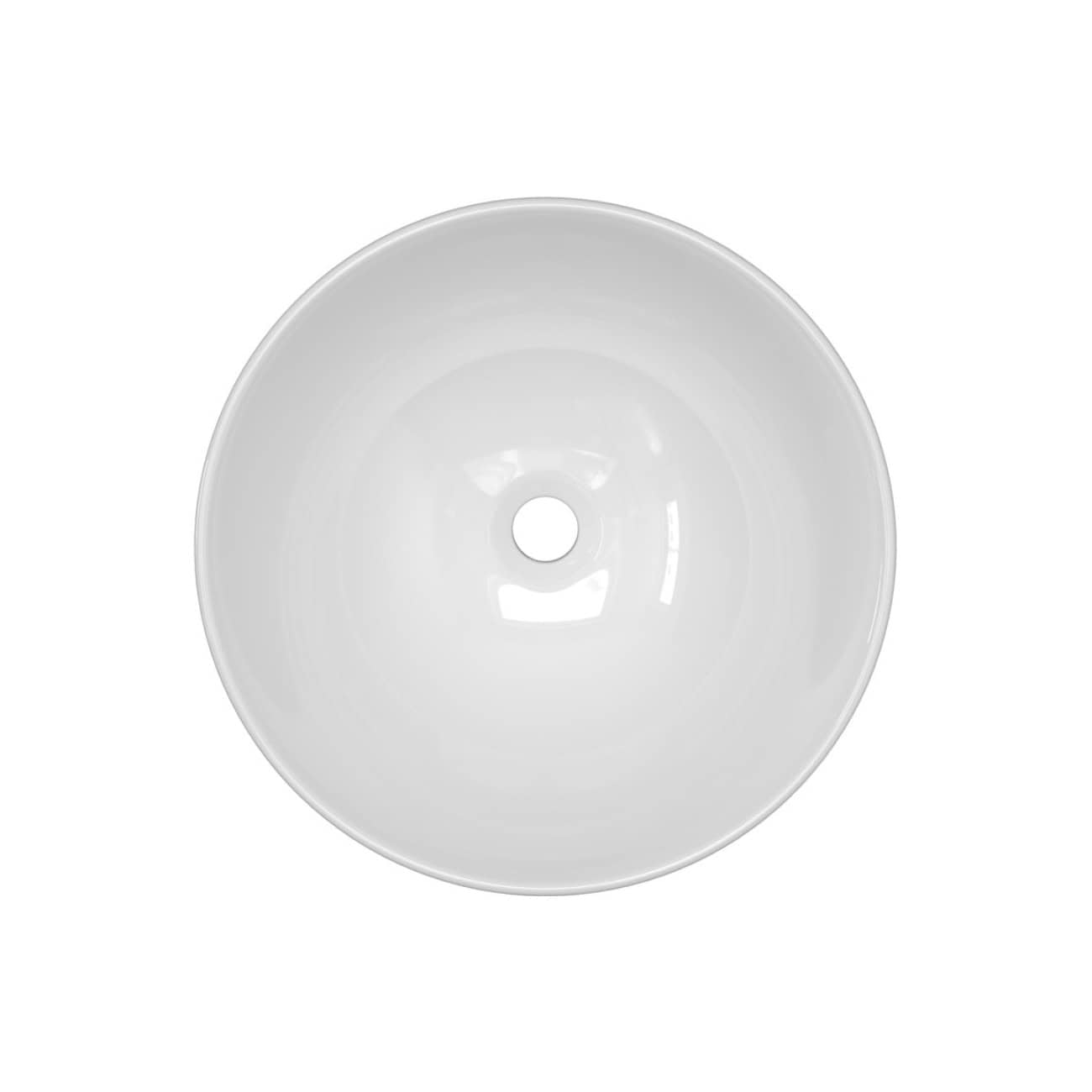 Sleek white ceramic bathroom sink with smooth round design, ideal for modern bathroom decor, providing a clean and elegant look for practical hand washing and hygiene.