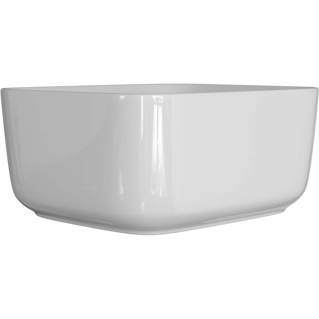 Sleek white contemporary bathroom basin with smooth glossy finish, ideal for modern bathroom designs and small spaces, enhanced with clean lines and durable ceramic material.
