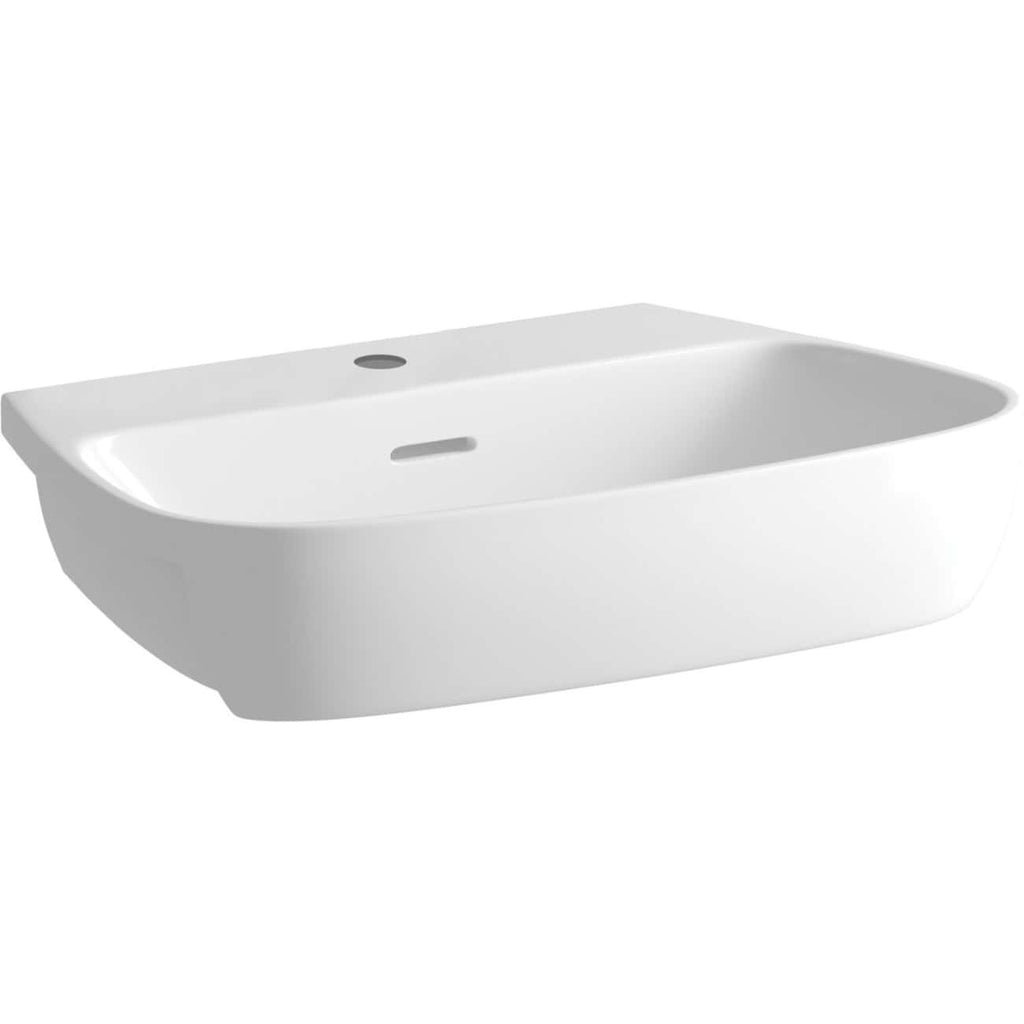 Sleek white bathroom wash basin with modern design, ideal for contemporary bathrooms, featuring smooth curves and durable ceramic construction for a stylish and functional bathroom fixture.