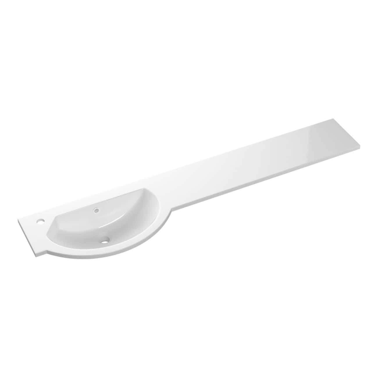 Sick bowl with a long white grab bar for accessible bathroom use, ideal for elderly or disabled individuals. Designed for safety and convenience in modern bathroom spaces.