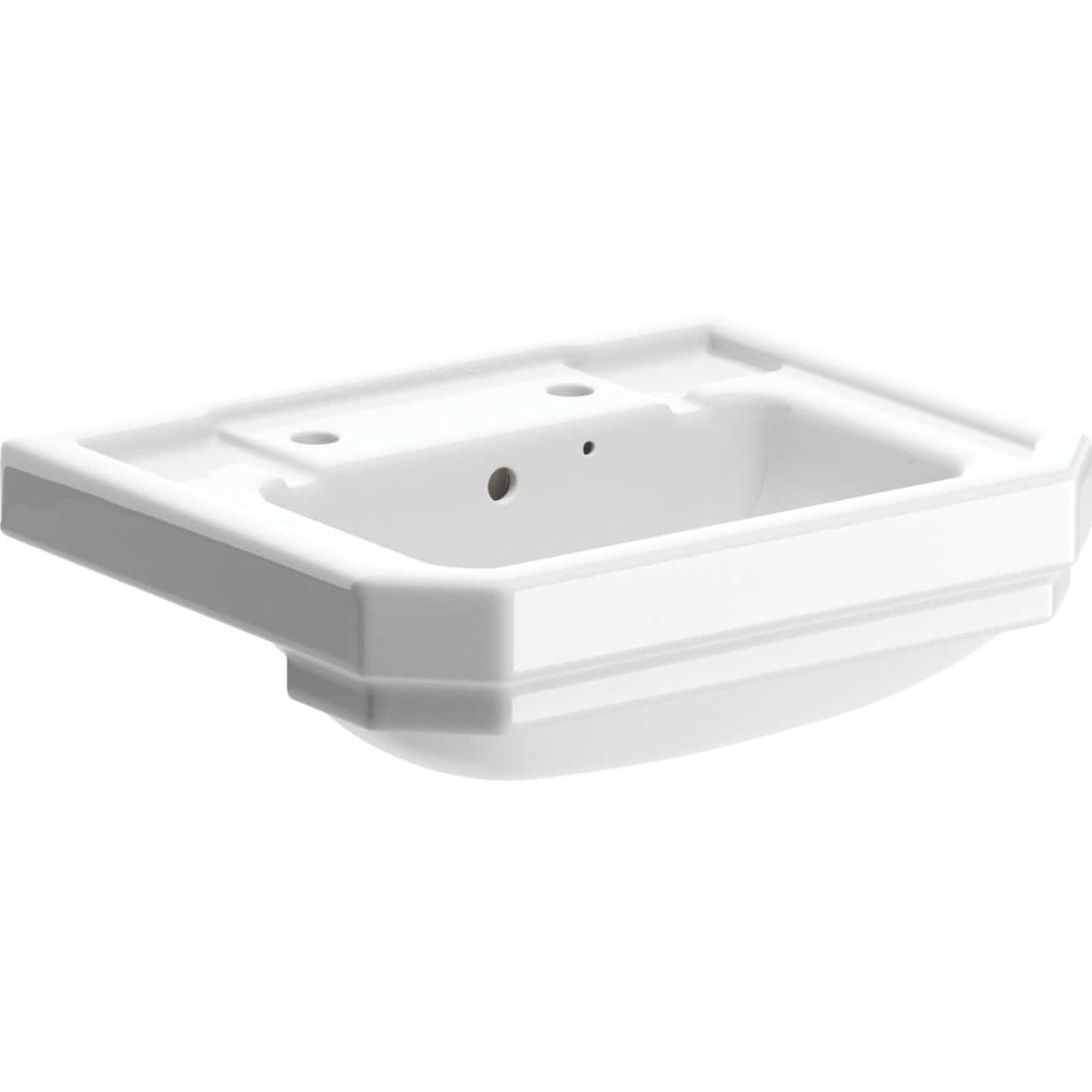 White bathroom sink vanity unit with integrated basin, ideal for modern bathroom designs and easy installation. Perfect for home renovation projects.