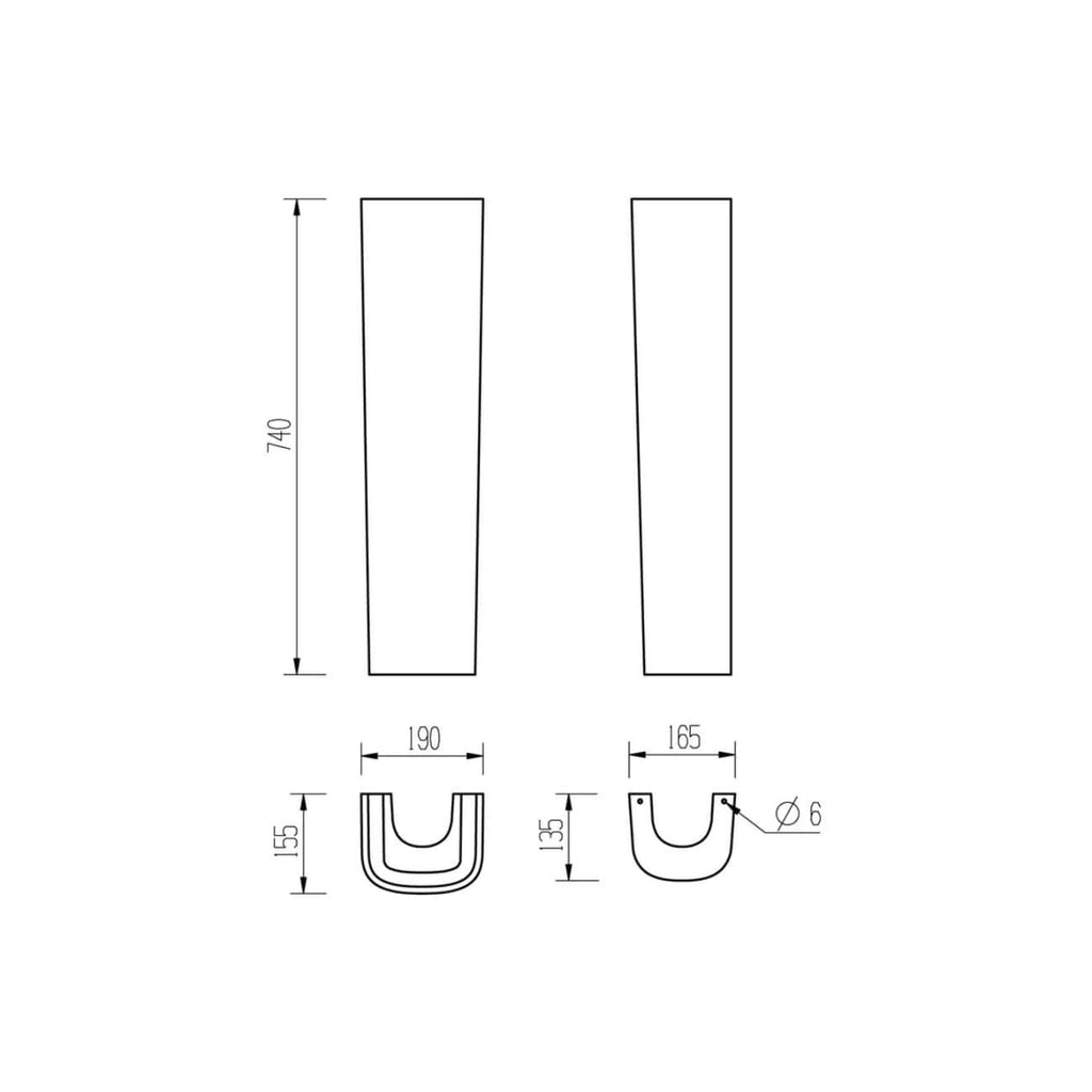 Aluminium bathroom frame with precise technical measurements for customised bathroom installations. Designed for durability and ease of use in modern bathroom constructions.
