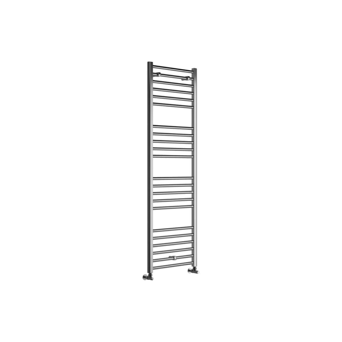 Elegant stainless steel heated towel rail for modern bathrooms, offering efficient heating and stylish design from Bubly Bathrooms UK. Perfect for guest or family bathrooms.