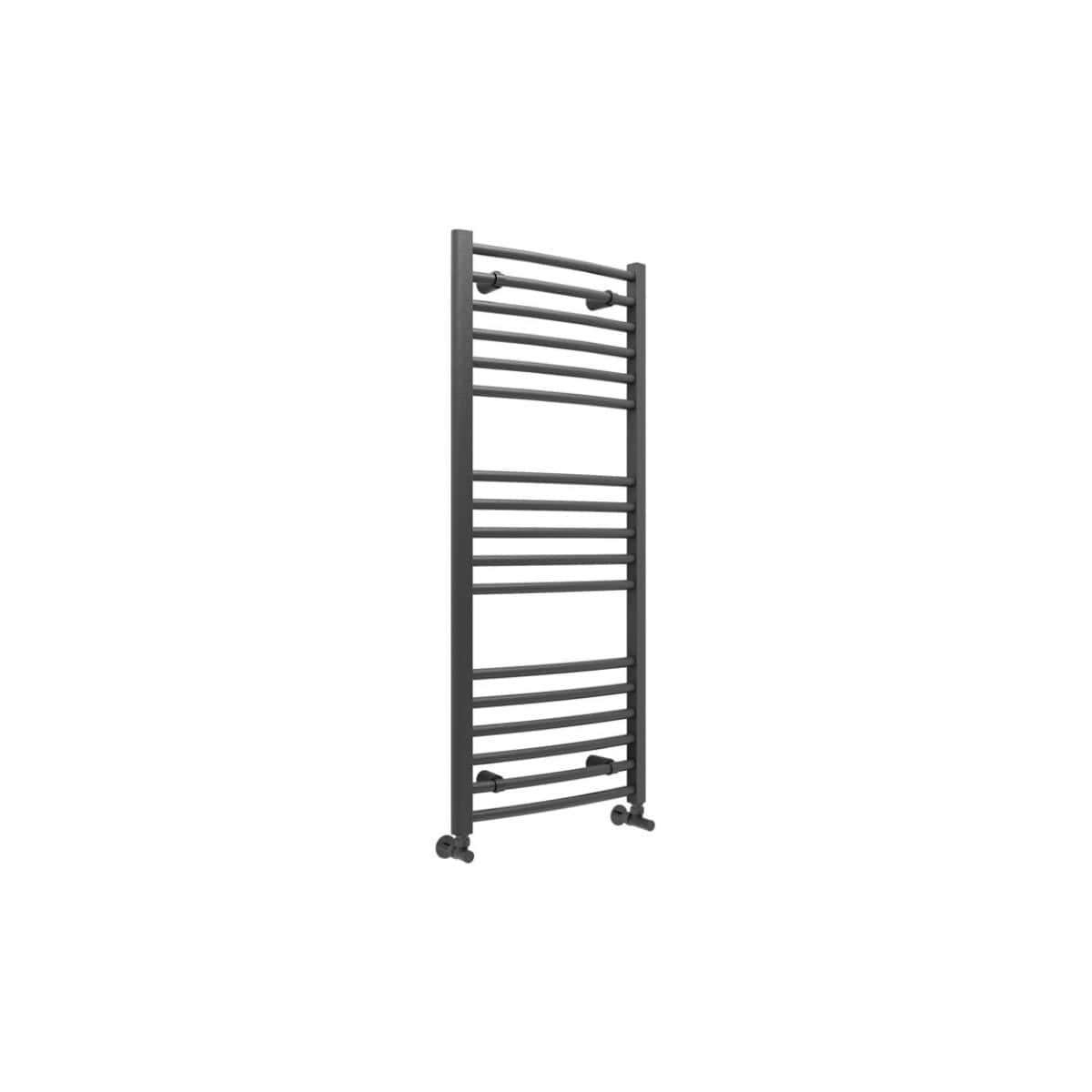 Sliding towel radiator in dark grey, modern heated towel rail for luxury bathrooms, offering efficient bathroom heating and towel drying solutions, designed for contemporary bathroom interiors.