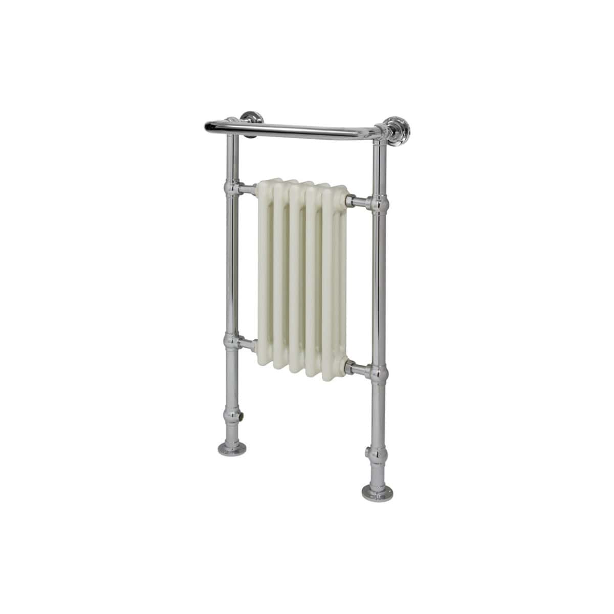 Shower ladder towel rail with chrome finish, elegant bathroom heating and towel storage solution, designed for modern Bubly Bathrooms interiors.