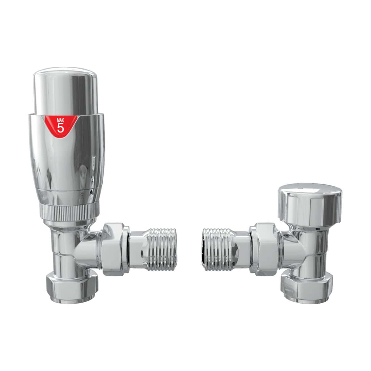 Chrome bathroom radiator valves, modern and durable design for efficient heating control. Suitable for residential and commercial bathrooms, ensuring reliable performance and style.
