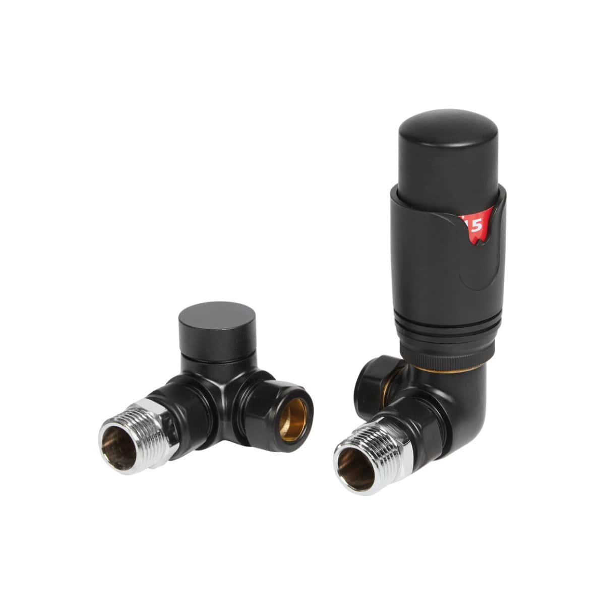 High-quality thermostatic radiator valve and actuator set for efficient bathroom heating control at Bubly Bathrooms. Perfect for modern bathroom radiator systems.